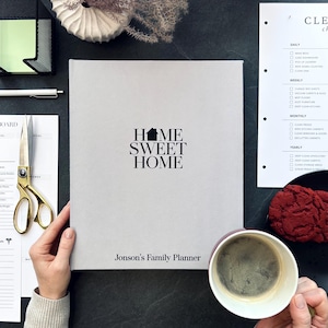 Classeur d'agenda personnalisé - Meilleur organiseur ménage, classeur quotidien, hebdomadaire, mensuel pour la gestion de la maison, organiseur familial, meilleur cadeau