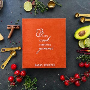 Libro de cocina personalizado con fundas: organizador de recetas, regalo de cocina, tamaño carta (A4/A5), carpeta de recetas de 3/4 anillas, libro de recetas personalizado
