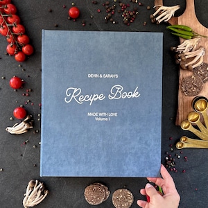 Livro de receitas personalizado | Diário de receitas personalizado | Organizador de receitas de capa dura | Planejador de receitas com pasta de argolas A4 | Presente de culinária exclusivo