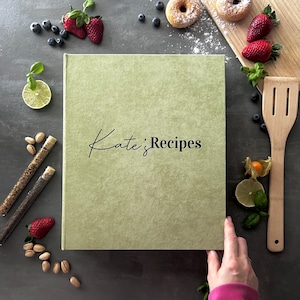 Libro de cocina personalizado (A4/Carta de EE. UU.), carpeta de recetas con 3 o 4 anillas y fundas, libro organizador de recetas de tapa dura, regalo de cocina.