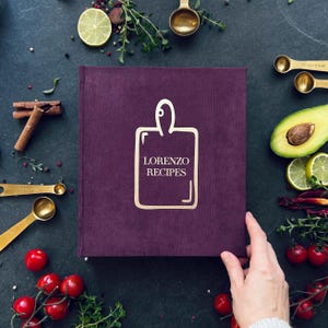 Personalized Cookbook with Sleeves - Family Recipe Book, Cooking Gift, A4/A5 US Letter, 3/4 Rings Recipe Binder, Custom Recipe Book
