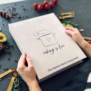 Libro de cocina personalizado con fundas: organizador de recetas, regalo de cocina, tamaño carta (A4/A5), carpeta de recetas de 3/4 anillas, libro de recetas personalizado