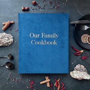 Libro de recetas personalizado tamaño A4/carta de EE. UU. con 3 o 4 anillas, fundas y páginas impresas, organizador de recetas, regalo de cocina, libro de cocina