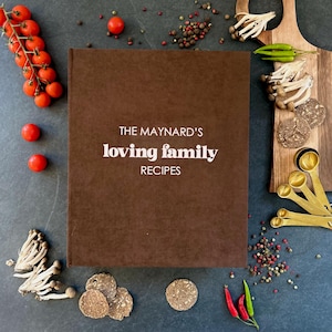 Libro de recetas de cocina personalizado, libro de cocina personalizado con fundas, organizador de recetas, tamaño carta (A4/A5), carpeta de anillas de 3/4, regalo de cocina