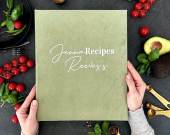 Personalized Recipe Binder, Custom Recipe Book with Sleeves, Cookbook Organizer, Cooking Gift for Her