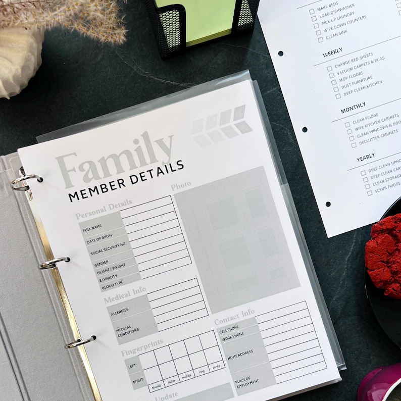 Home Planner Binder – Ultimate Household Organizer, Daily, Weekly, Monthly Home Management Binder, Family Organizer, Budgeting Binder