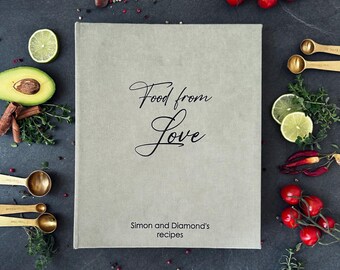 Personalized Blank Recipe Book Binder, Custom Cookbook with Sleeves, Housewarming gift
