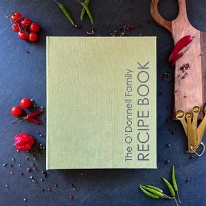 Libro de recetas personalizado tamaño A4/carta de EE. UU. con 3 a 4 anillos, tapa dura y páginas impresas, organizador de recetas, libro de cocina familiar