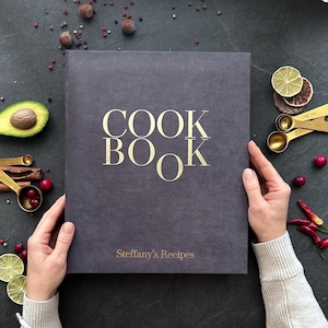 Carpeta de recetas personalizada, libro de recetas personalizado con fundas, organizador de libros de cocina, tamaño carta (A4/A5), regalo de cocina para ella, anillas 3/4