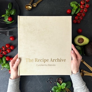 Carpeta de recetas personalizada, libro de recetas personalizado con fundas, organizador de libros de cocina, tamaño carta (A4/A5), regalo de cocina para ella, anillas 3/4