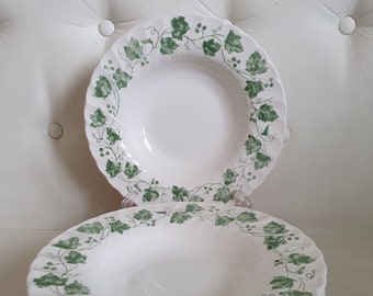 Churchill Staffordshire Verdigris Green Ivy Set van 4 diepe borden/ soepborden