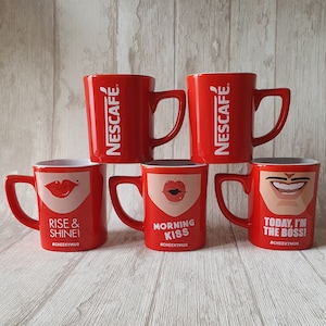 Nescafe Ceramic Red Coffee Mugs #cheeky Mug With Various Texts