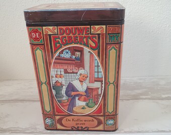 Douwe Egberts Vintage coffee storage tin from the 80s