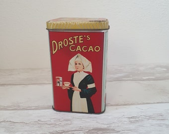 Vintage Droste's Cacao blik van Droste & Co uit Haarlem Holland, inhoud 250 gram in zeer goede staat