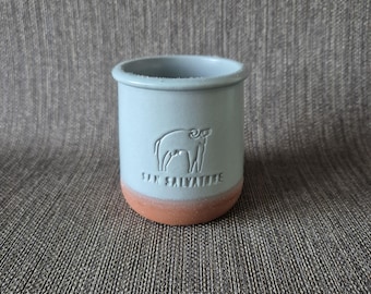 Cermer "La Fermière" "| San Salvatore Edition Vintage Terracotta Yoghurtpotje met Mintgroen Glazuur