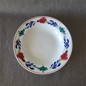 Royal Sphinx & Boch Vintage Diepe Borden "Boerenbont" (Ø 24/24,5 cm) | Handbeschilderd | Per Stuk