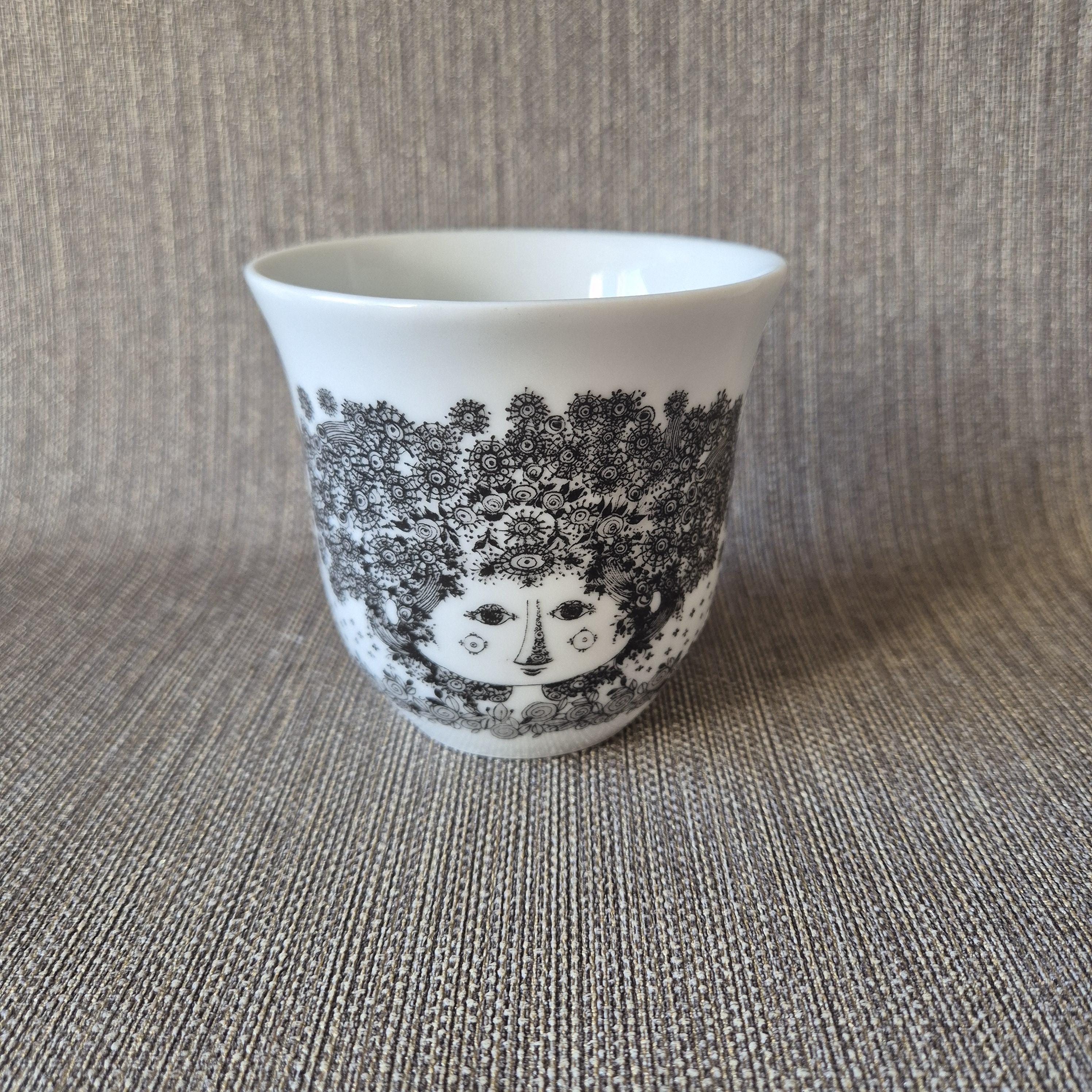 Bjørn Wiinblad Vintage Artistic Porcelain Mug With Flora