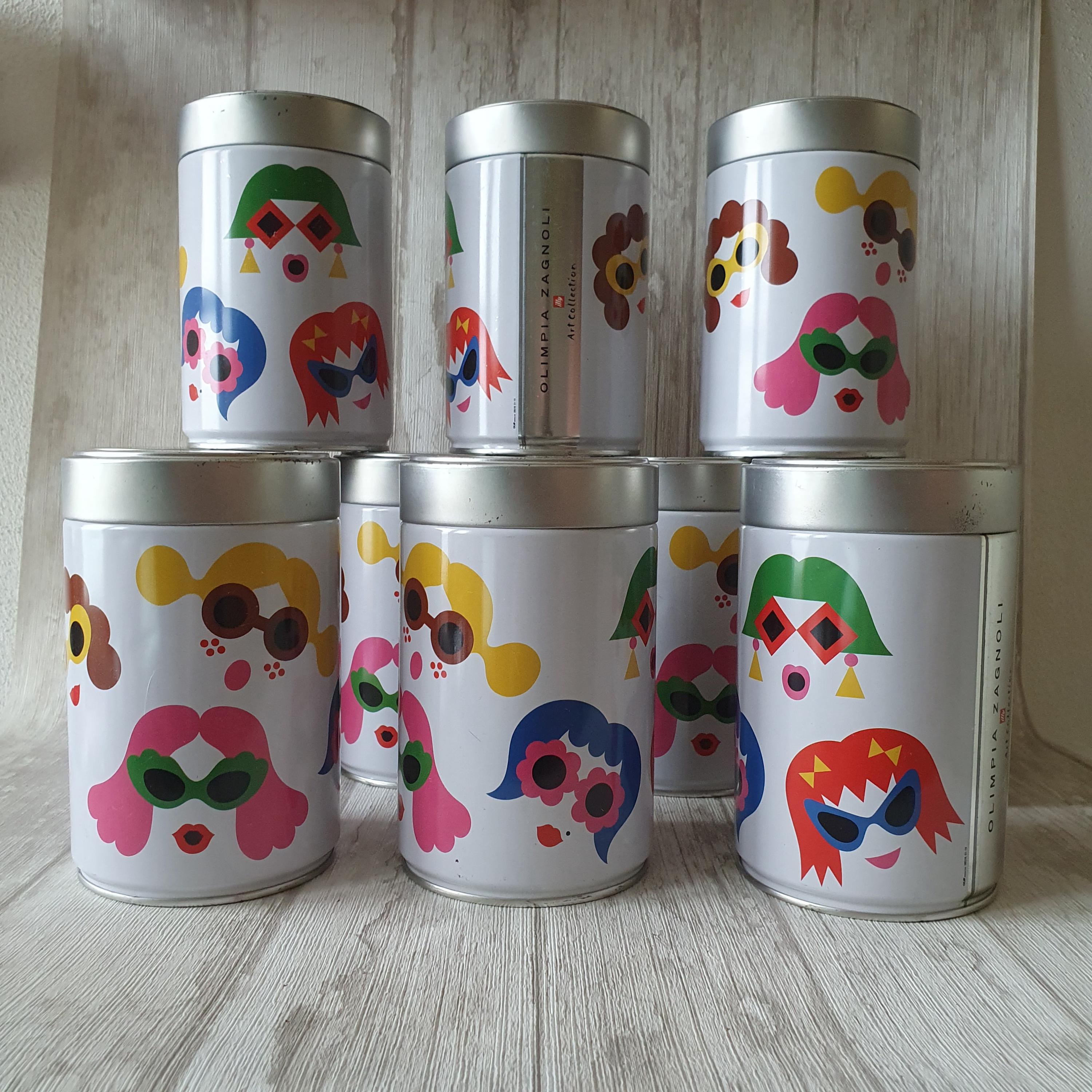 Illy Art Collection by Olimpia Zagnoli Vintage Coffee Storage Tins