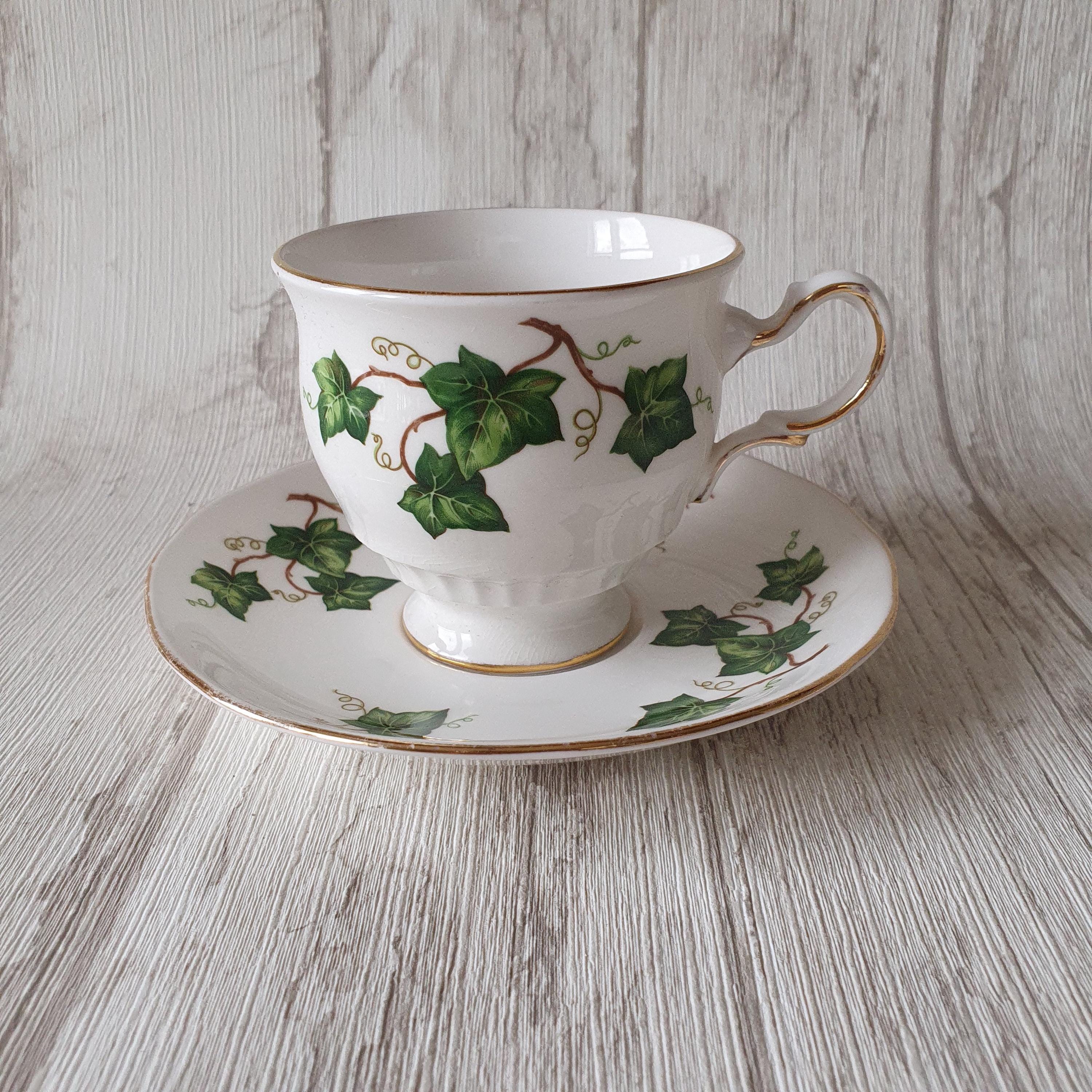 Colclough Bone China Green Ivy Leaf Elegant Vintage Tea or Coffee