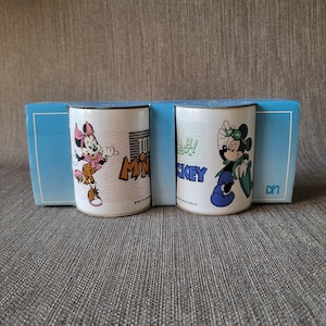 Set of 2 Mickey & Minnie Mouse mugs Walt Disney Company 1987 | Set of 2 vintage mugs from Albert Heijn and Coloroll KilnCraft England