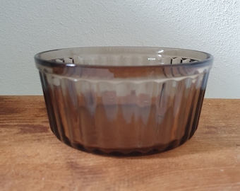Arcopal and Arcoroc France Vintage bowls or dishes in brown smoked glass