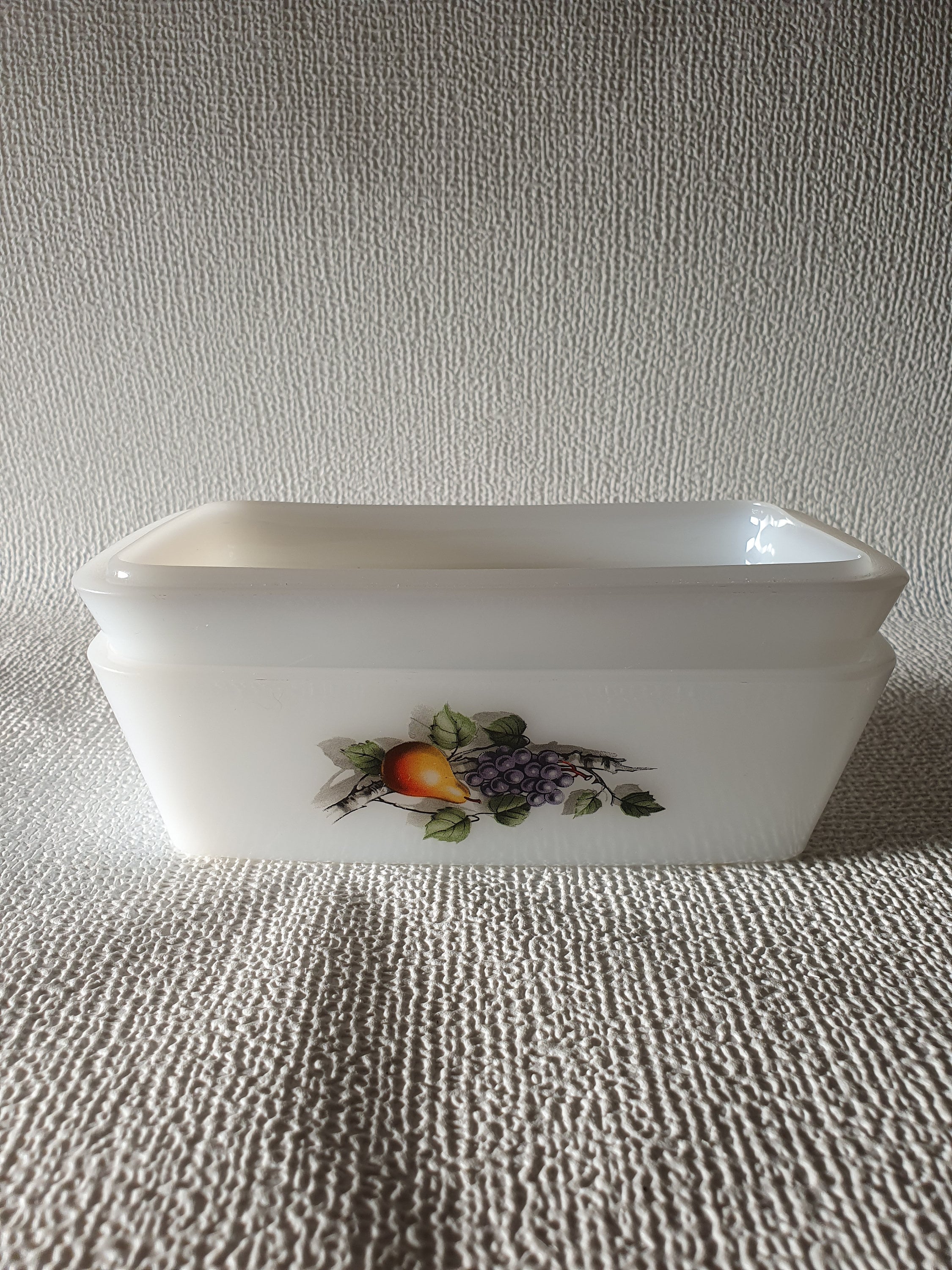 Lot De 2 Raviers / Beurriers Vintage Arcopal – Décor De Fruits – Années 60/70