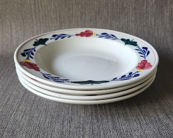 Platos hondos Royal Boch Boerenbont | Platos hondos Ø 22,5 cm | Vintage y como nuevos | Loza pintada a mano, años 80