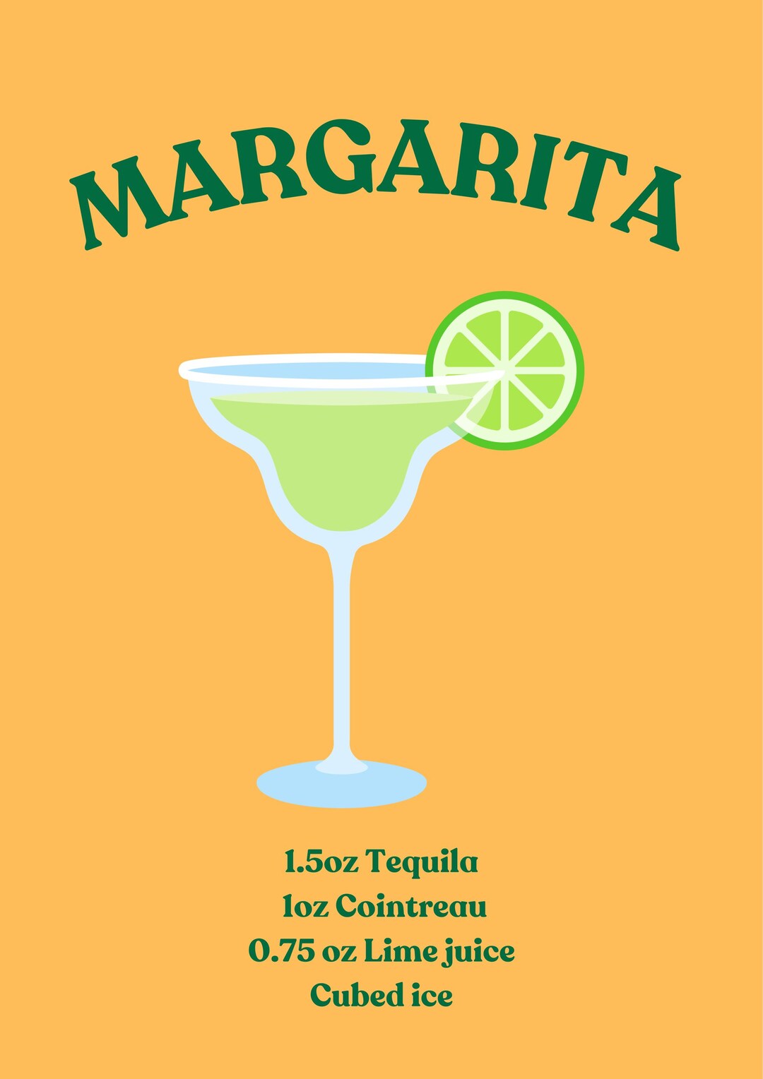 Margarita Recipe Card Digital Download - Etsy