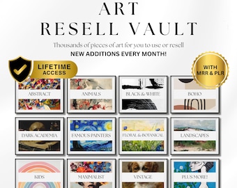 Art Resell Vault Wall Art Bundle | Digital Products, Famous Paintings, Vintage, Modern Gallery Printables | Master Resell Rights MRR PLR