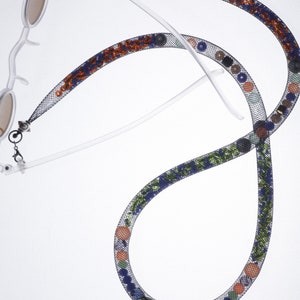 Glasses Chain Orange Green Purple Adjustable Necklace Stylish Fashion Accessory Sunglasses Mesh Strap Mask Cord Unique Chain for Eyeglasses image 8