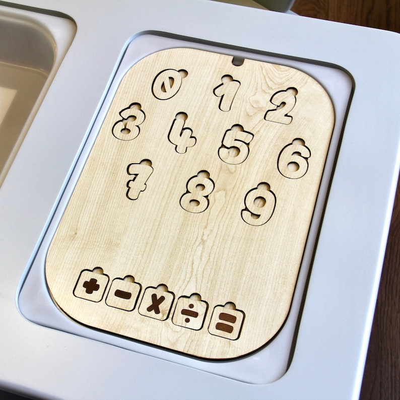 Numbers Lid for Ikea Trofast Bin Flisat Inserts Wooden Insert Color