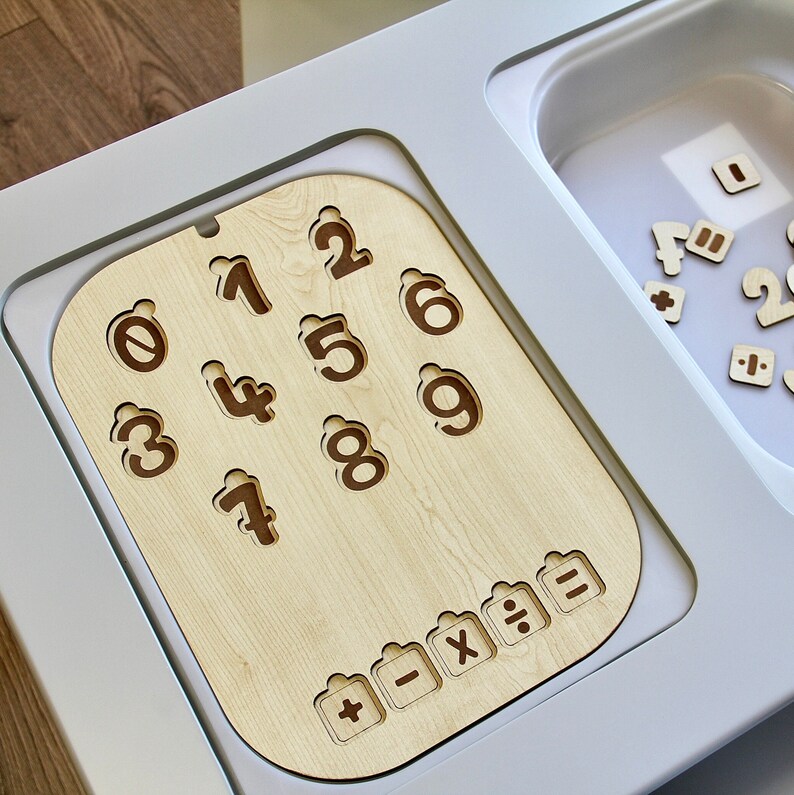 Numbers Lid for Ikea Trofast Bin Flisat Inserts Wooden Insert Color