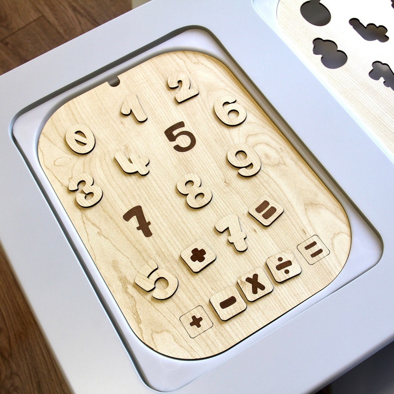 Numbers Lid for Ikea Trofast Bin Flisat Inserts Wooden Insert Color