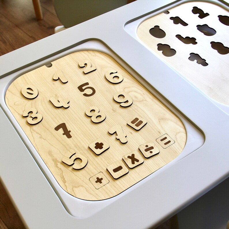 Numbers Lid for Ikea Trofast Bin Flisat Inserts Wooden Insert Color