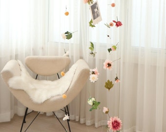 Hanging Flower Garland, Custom Hanging Flowers Kit, DIY Ceiling Flower Set, Floating Flower Wall Hanging Backdrop, Flower Garland Wall Decor
