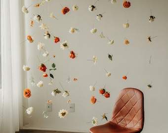 Hanging Flower Garland, Custom Hanging Flowers Kit, DIY Ceiling Flower Set, Floating Flower Wall Hanging Backdrop, Flower Garland Wall Decor