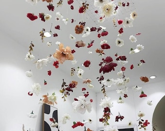 Hanging Flower Garlands, Custom Hanging Flowers Kit, DIY Ceiling Flower Set, Floating Flower Wall Hanging Backdrop for Wedding/ Birthday
