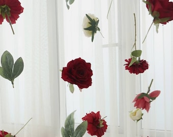 Hanging Flower Garland, Custom Hanging Flowers Kit, DIY Ceiling Flower Set, Floating Flower Wall Hanging Backdrop for Wedding/ Birthday