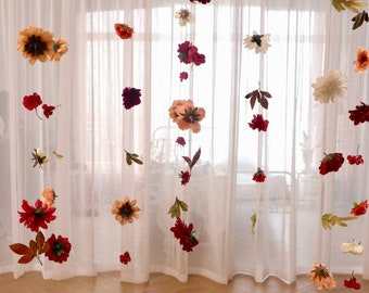 Hanging Flower Garland, Custom Hanging Flowers Kit, DIY Ceiling Flower Set, Floating Flower Wall Hanging Backdrop for Wedding/ Birthday