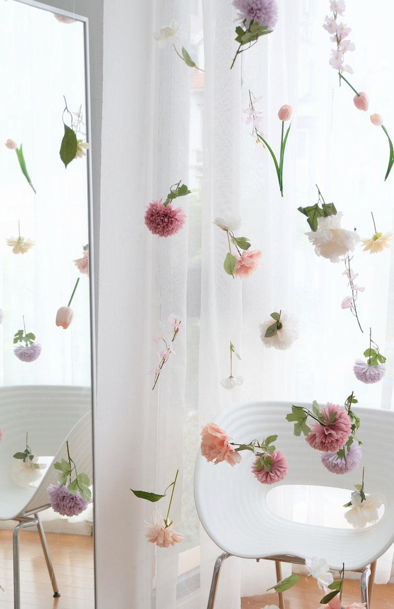 Hanging Flower Garlands, Custom Hanging Flowers Kit, DIY Ceiling Flower ...