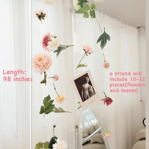 Hanging Flower Garland, Custom Hanging Flowers Kit, DIY Ceiling Flower Set, Floating Flower Wall Hanging Backdrop, Flower Garland Wall Decor image 2