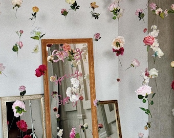 Hanging Flower Garland, Custom Hanging Flowers Kit, DIY Ceiling Flower Set, Floating Flower Wall Hanging Backdrop, Flower Garland Wall Decor