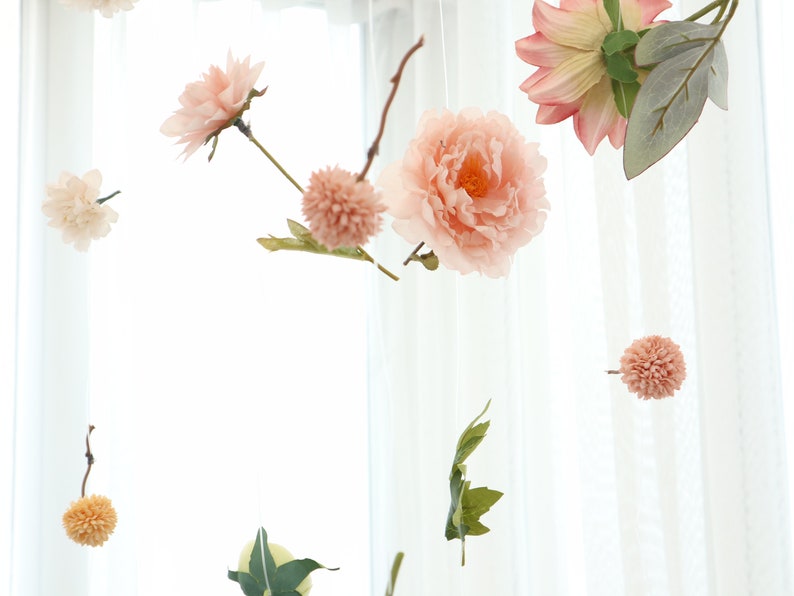 Hanging Flower Garland, Custom Hanging Flowers Kit, DIY Ceiling Flower Set, Floating Flower Wall Hanging Backdrop,Flower Garland for Wedding, Flower Installation for Studio Photoshoot Photography, Poeny Decoration Wedding