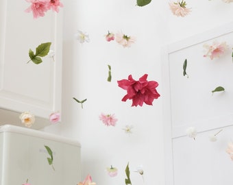 Hanging Flower Garlands, Custom Hanging Flowers Kit, DIY Ceiling Flower Set, Floating Flower Wall Hanging Backdrop for Wedding/ Birthday