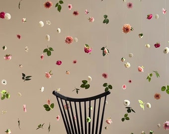 Ghirlanda di fiori sospesi, kit di fiori pendenti personalizzati, set di fiori da soffitto fai da te, sfondo da appendere a parete con fiori galleggianti per matrimonio/compleanno