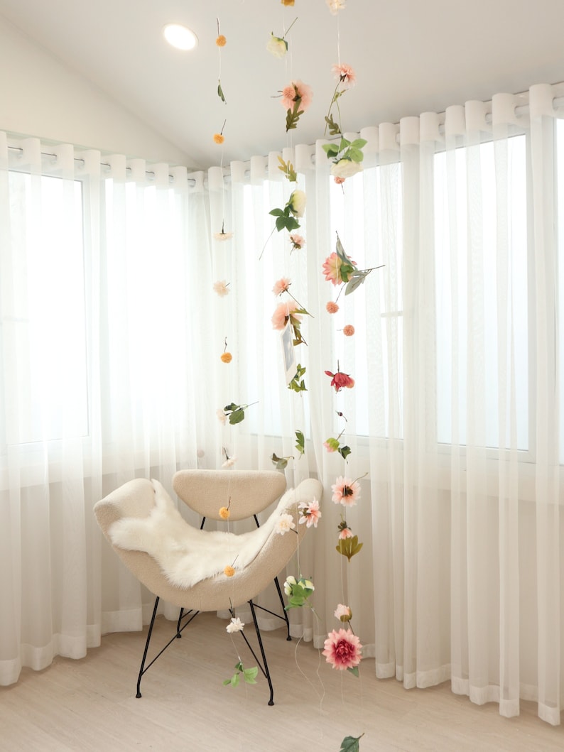 Hanging Flower Garland, Custom Hanging Flowers Kit, DIY Ceiling Flower Set, Floating Flower Wall Hanging Backdrop,Flower Garland for Wedding, Flower Installation for Studio Photoshoot Photography, Poeny Decoration Wedding