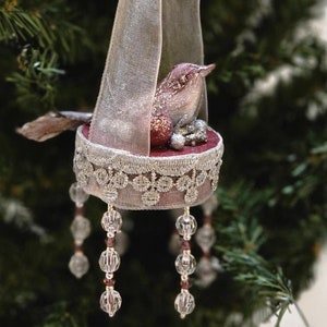 Burgundy Victorian Christmas Ornament. Vintage Style Burgundy Victorian Style Ornament. Victorian Burgundy Christmas Ornament.