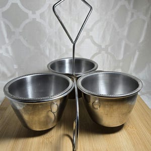 Vintage Vollrath Stainless Steel Condiment Caddy: Toppings Serving Set