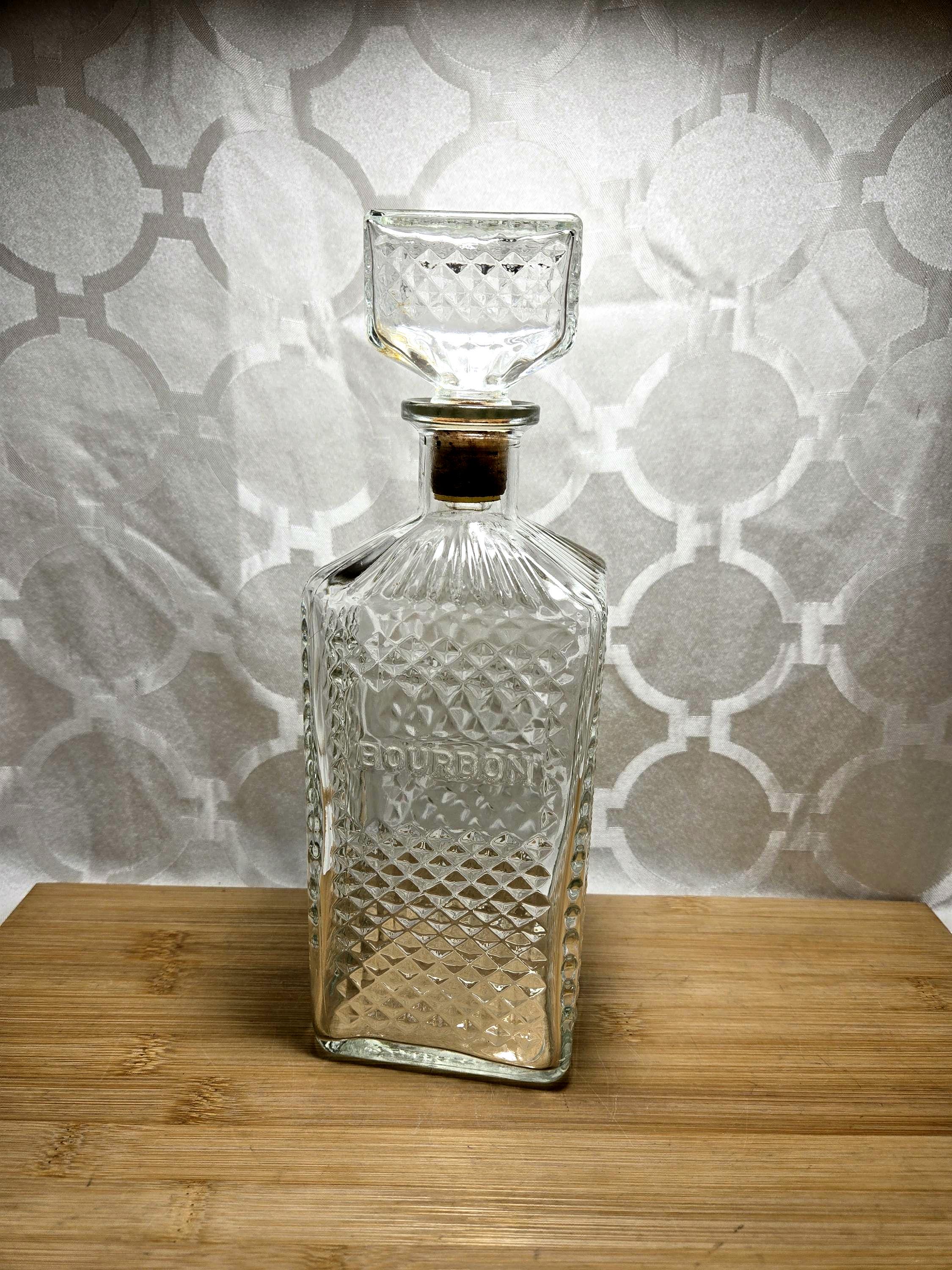 Vintage Glass Bourbon Decanter.