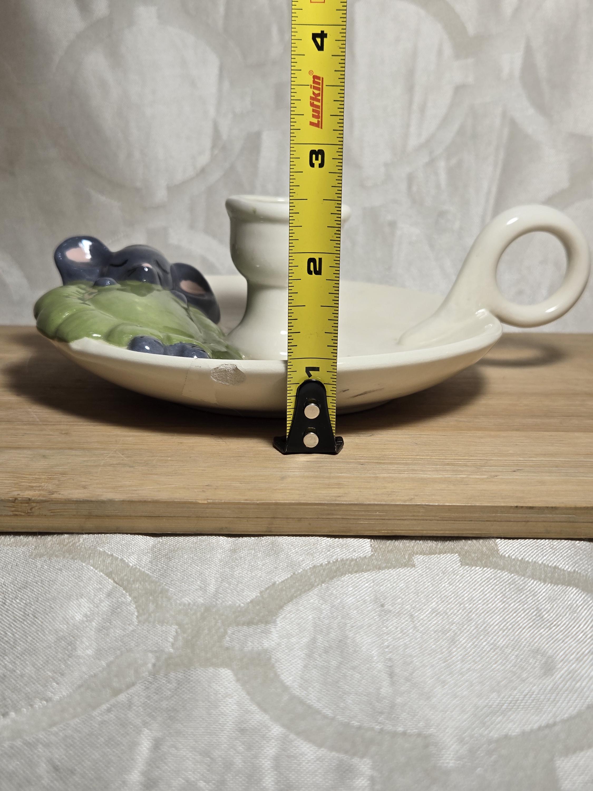 ヴィンテージの眠っているネズミの陶器製キャンドルホルダー - Etsy 日本